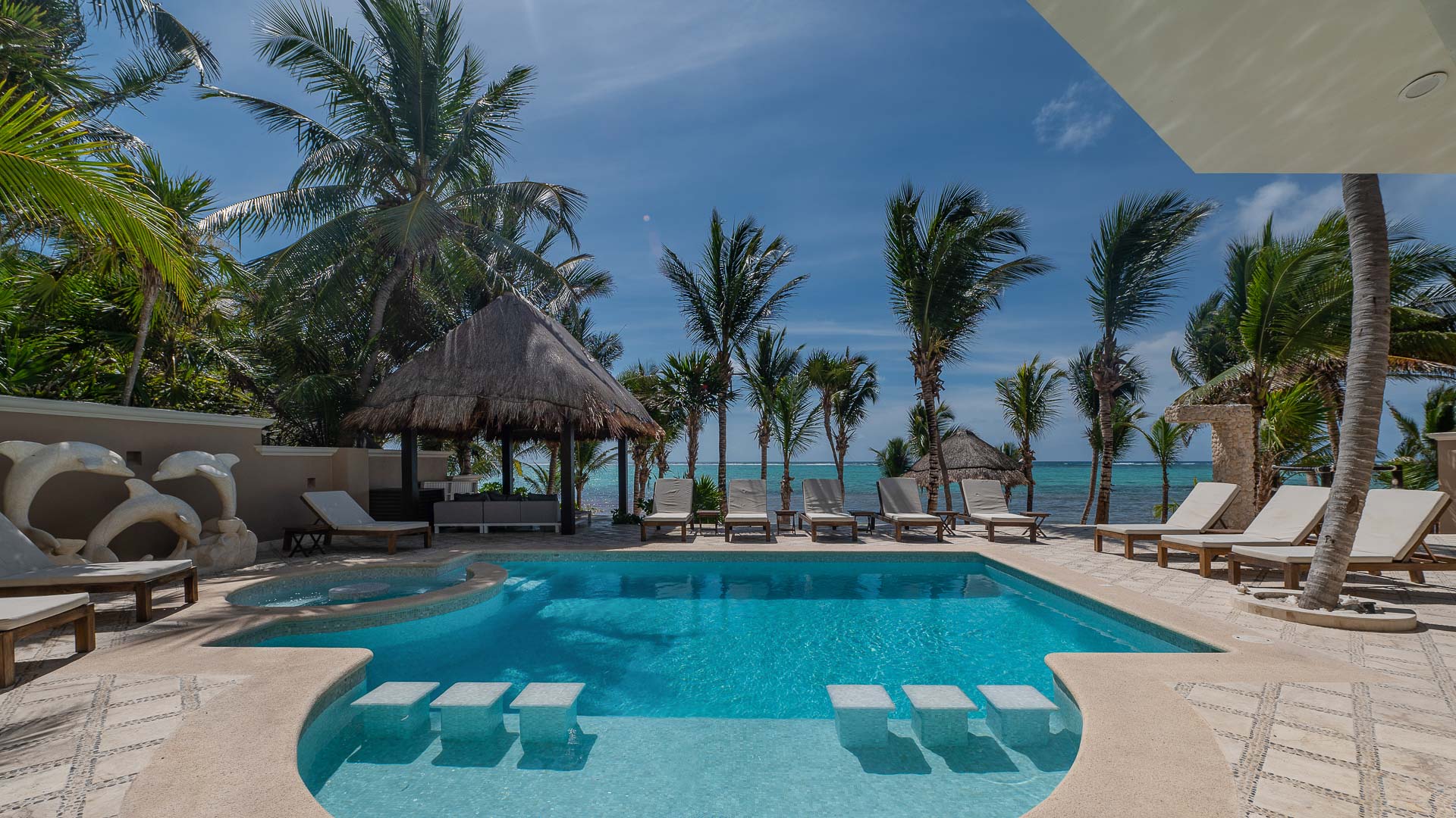 Villa frente al mar cerca de Tulum para grupos grandes
